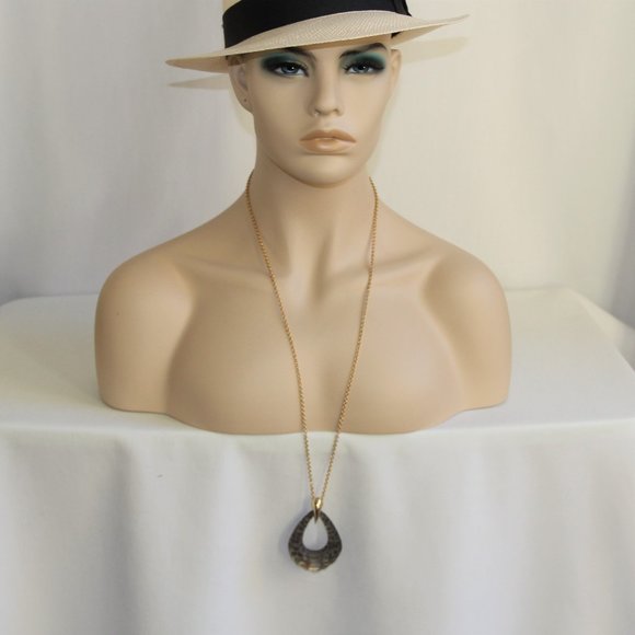 Alexis Bittar Gold Claw Croc-Lucite Drop Necklace - Picture 7 of 13